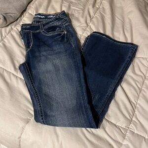 Wallflower Women's Boot Cut Jeans in Dark Blue